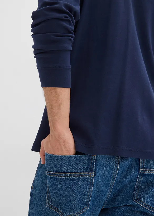 Langarm-Poloshirt aus reiner Bio-Baumwolle, bonprix