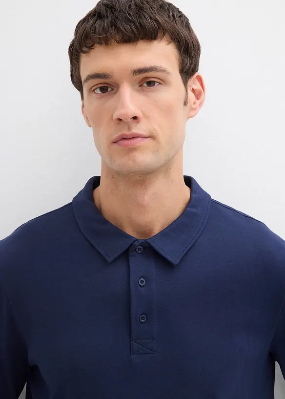 Langarm-Poloshirt aus reiner Bio-Baumwolle, bonprix