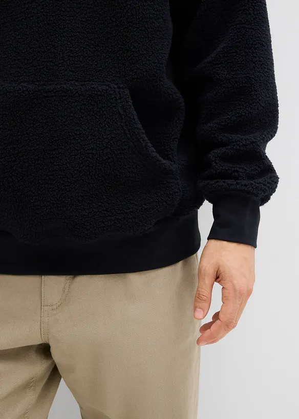 Teddyfleece-Sweatshirt mit Baumwollfutter, Loose Fit, bonprix