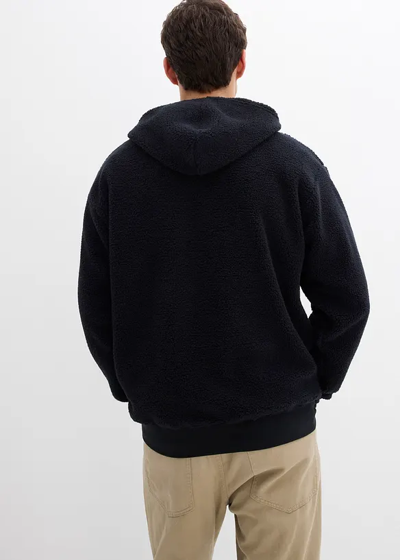 Teddyfleece-Sweatshirt mit Baumwollfutter, Loose Fit, bonprix