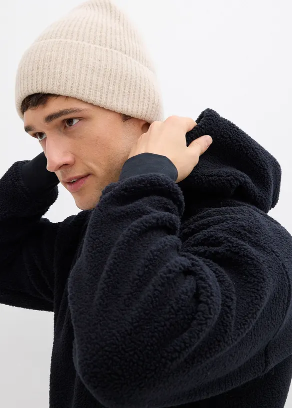 Teddyfleece-Sweatshirt mit Baumwollfutter, Loose Fit, bonprix