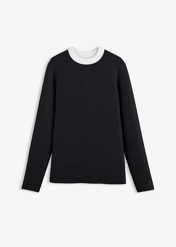 Langarmshirt aus Viskose-Mix mit abgesetztem Turtleneck, bonprix