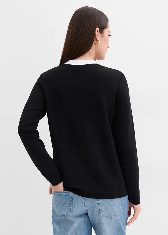 Langarmshirt aus Viskose-Mix mit abgesetztem Turtleneck, bonprix
