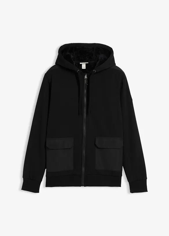 Kapuzen-Sweatjacke mit Teddyfutter, bonprix