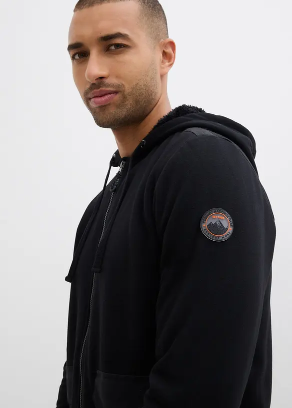 Kapuzen-Sweatjacke mit Teddyfutter, bonprix