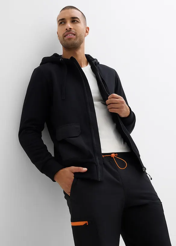 Kapuzen-Sweatjacke mit Teddyfutter, bonprix