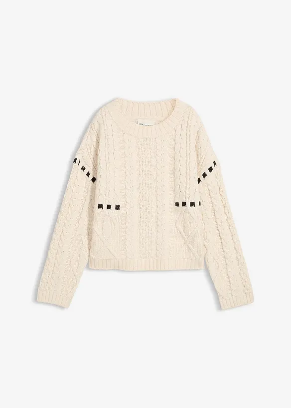 Pull en grosse maille torsadée, bonprix