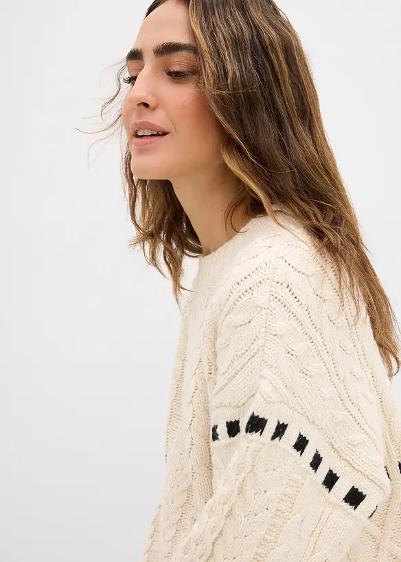 Pull en grosse maille torsadée, bonprix