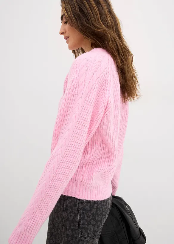 Pull en grosse maille à motif torsadé, bonprix