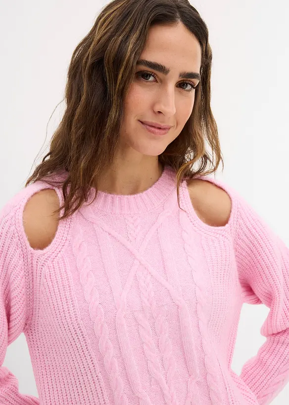 Pull en grosse maille à motif torsadé, bonprix
