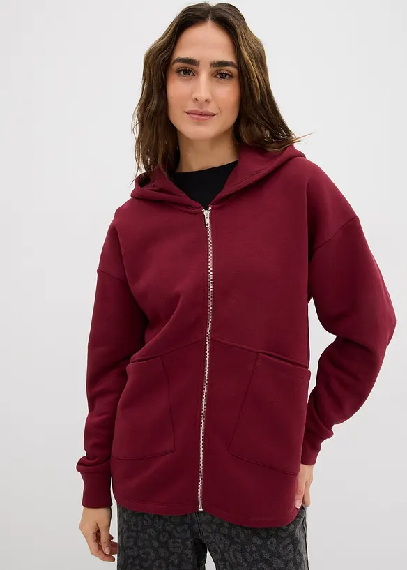 Sweat zippé oversize, bonprix