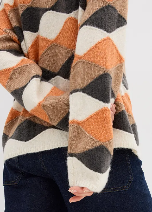 Rollkragenpullover mit Muster, bonprix