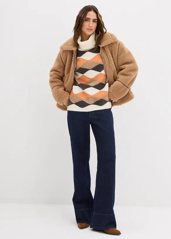 Rollkragenpullover mit Muster, bonprix