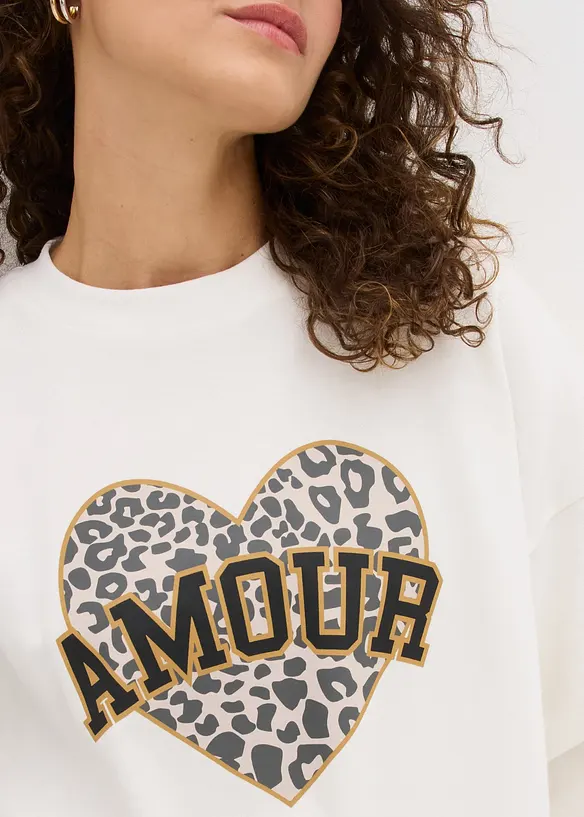 Oversize-Sweatshirt aus Baumwoll-Mix, bonprix
