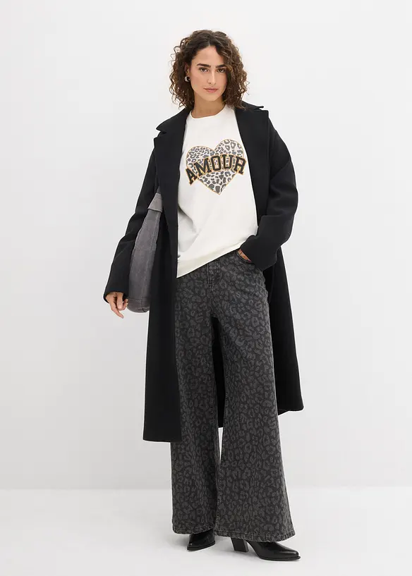 Oversize-Sweatshirt aus Baumwoll-Mix, bonprix