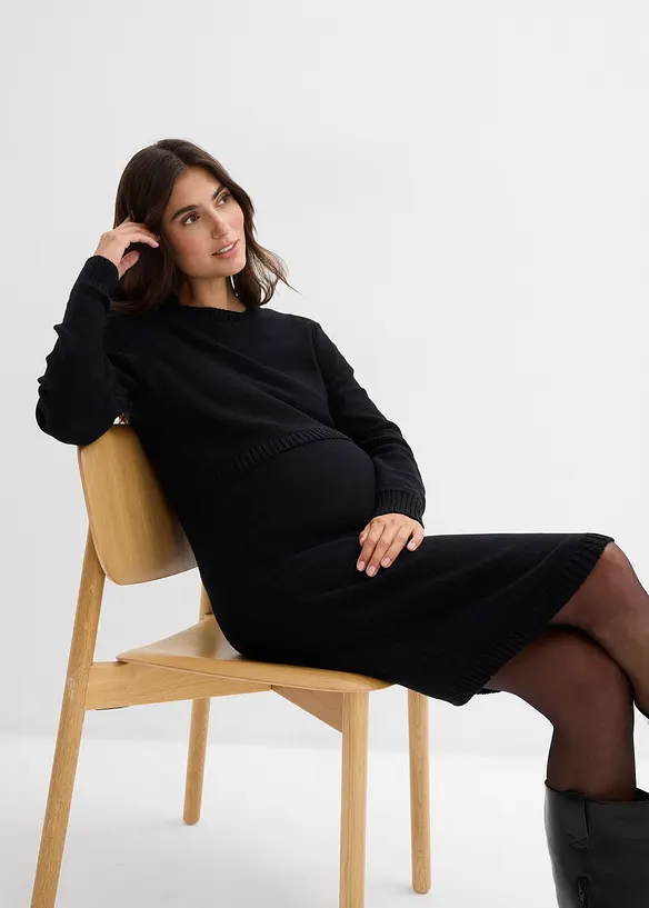 Set aus Pullover und Rock für die Schwangerschaft und danach aus Bio-Baumwolle (2. tlg Set), bonprix