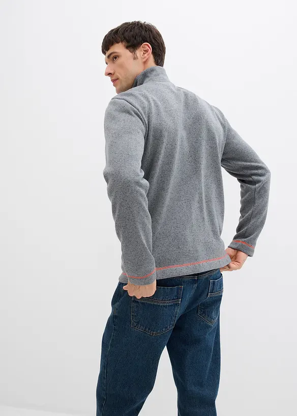 Strick-Fleecejacke mit Kontrastdetails, bonprix