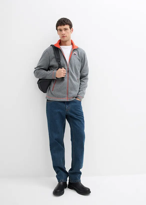 Strick-Fleecejacke mit Kontrastdetails, bonprix