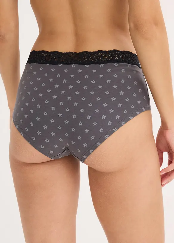 Maxipanty mit Spitze mit Bio-Baumwolle (4er Pack), bonprix