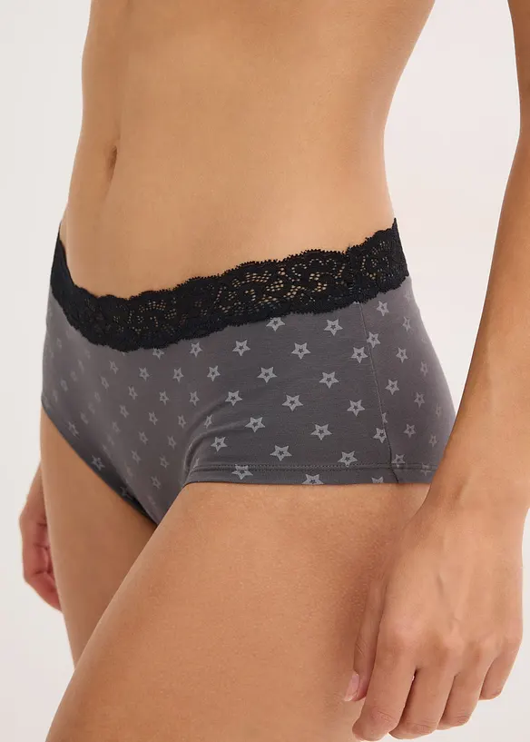 Maxipanty mit Spitze mit Bio-Baumwolle (4er Pack), bonprix