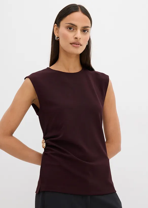 Top à boucle décorative en crêpe, bonprix