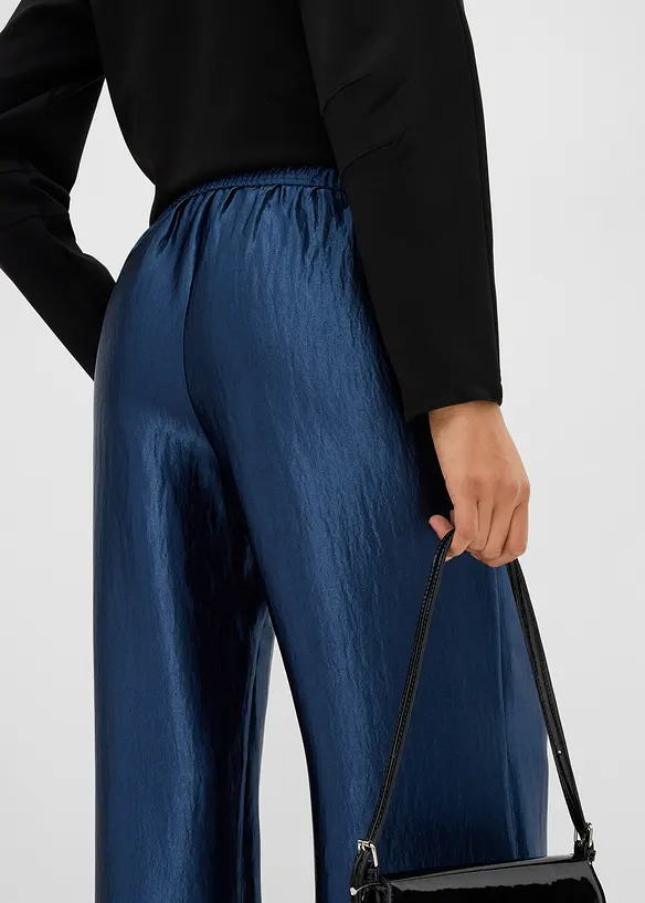 Satinierte Palazzo-Hose mit Bequembund, bonprix