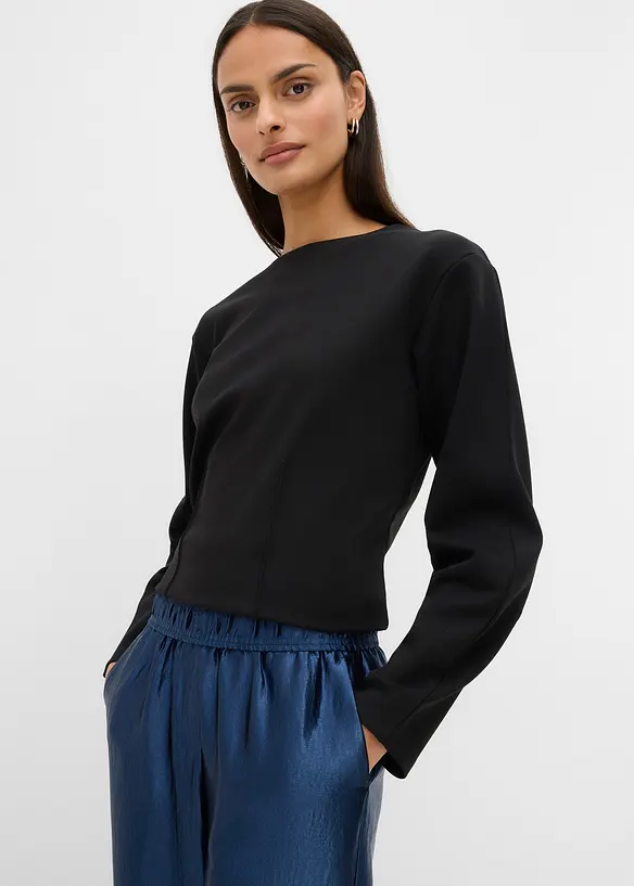 Satinierte Palazzo-Hose mit Bequembund, bonprix