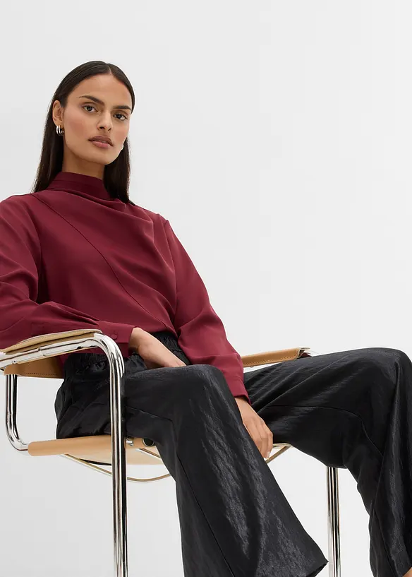 Satinierte Palazzo-Hose mit Bequembund, bonprix