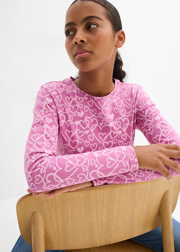 Langarmshirt aus reiner Bio-Baumwolle (3er Pack), bonprix