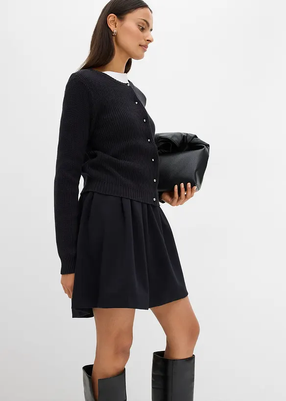 Bundfaltenrock aus leicht glänzendem Viskose-Mix, bonprix