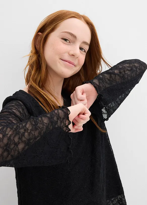 Langarmshirt aus Spitze, bonprix