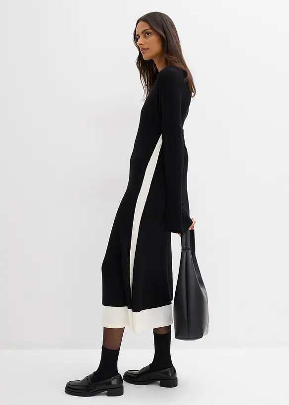 Robe en maille à détails contrastants, bonprix