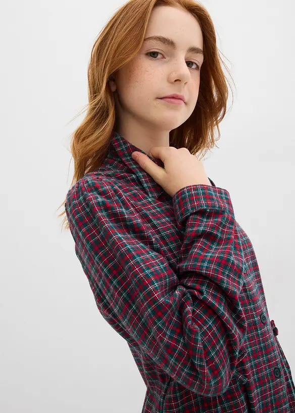 Hemdblusenkleid aus Flanell, bonprix