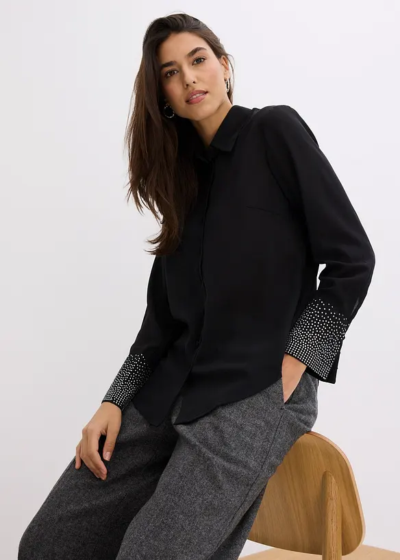 Chemisier avec manchettes à strass, bonprix