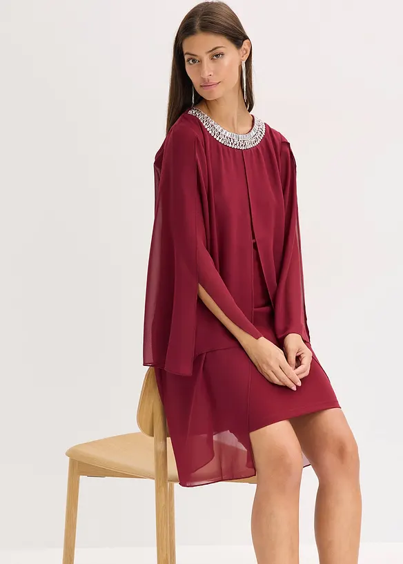 Chiffonkleid mit Strassstein-Applikation, bonprix