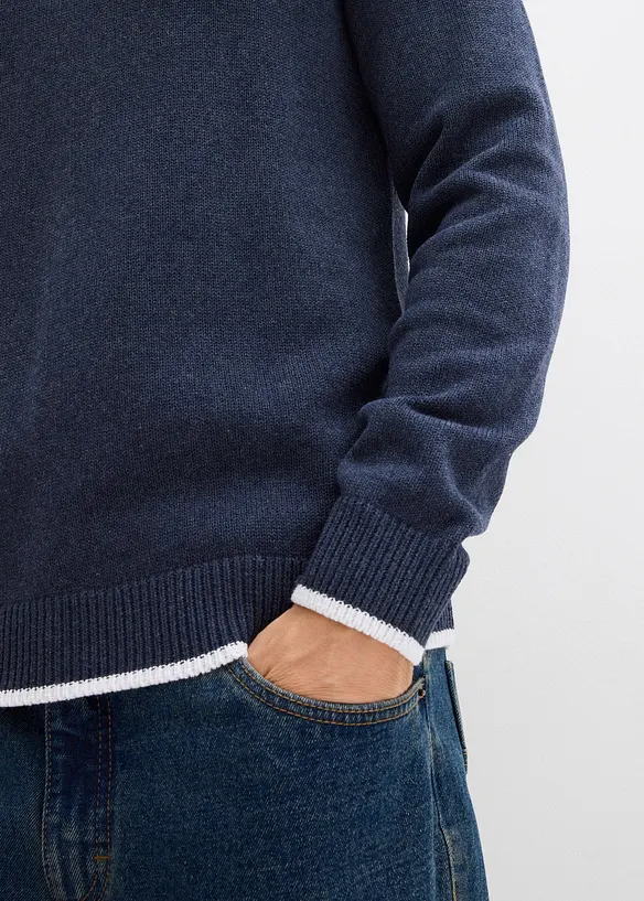 Polo Pullover mit recycelter Baumwolle, bonprix