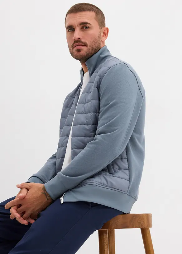 Sweatjacke aus Materialmix, bonprix