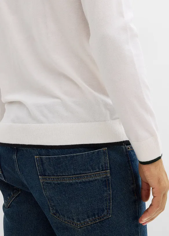 Pull en fine maille à détails contrastants, bonprix