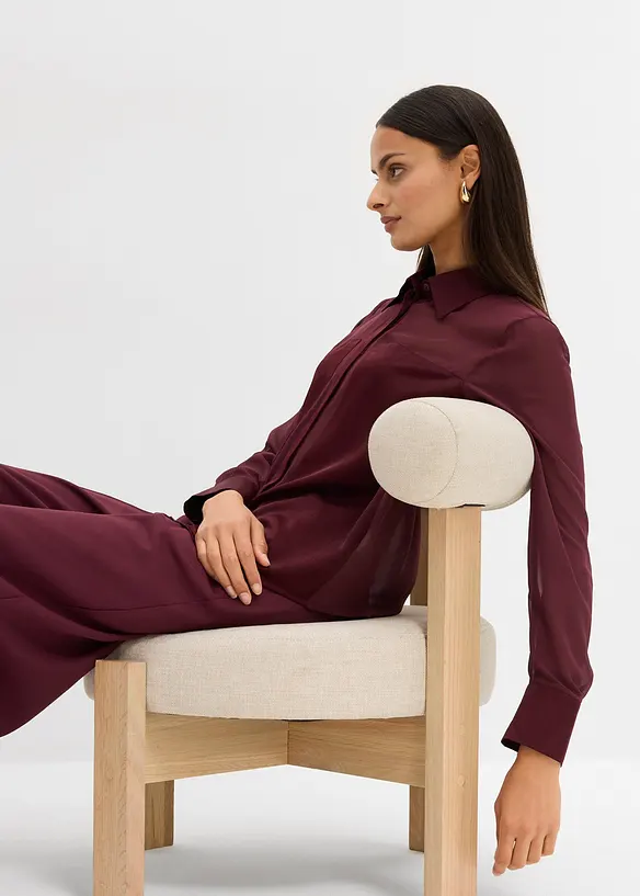 Hemdbluse mit Satineinsatz, bonprix