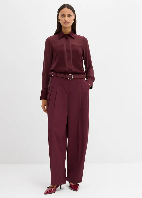 Hemdbluse mit Satineinsatz, bonprix