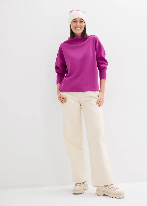 Oversize Sweatshirt aus weichem Scuba, bonprix