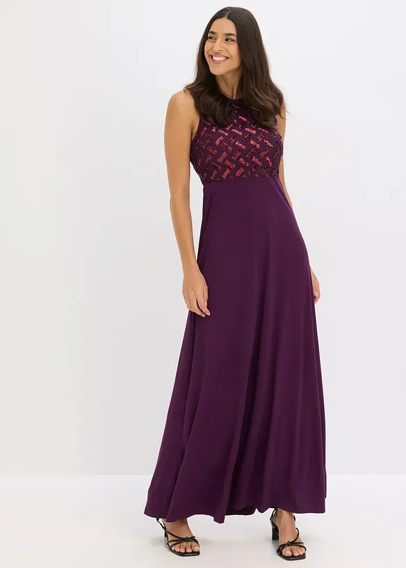 Robe longue brodée de sequins, bonprix