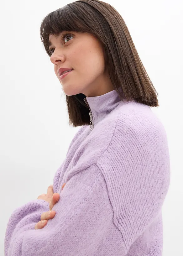 Verkürzte Oversize Grobstrickjacke, bonprix