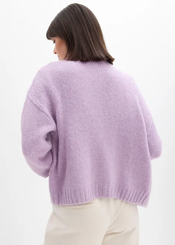 Verkürzte Oversize Grobstrickjacke, bonprix