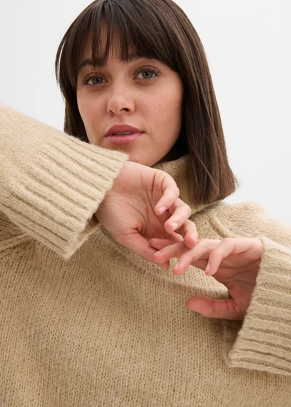 Oversize Grobstrickpullover, bonprix