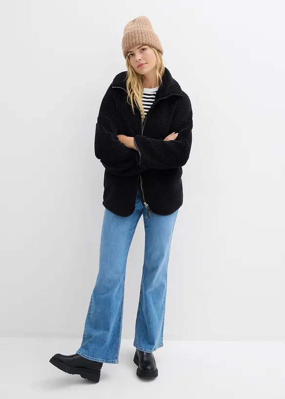Oversize Teddy-Fleece Jacke, bonprix
