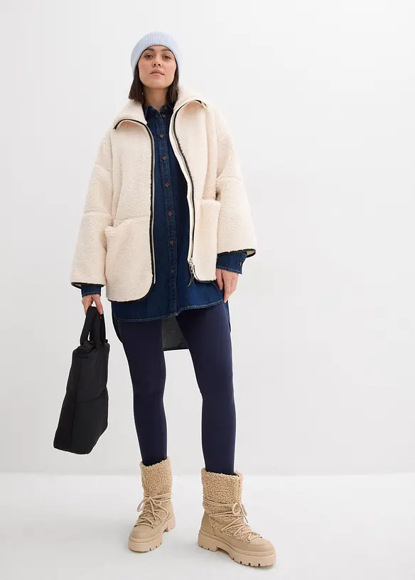 Oversize Teddy-Fleece Jacke, bonprix