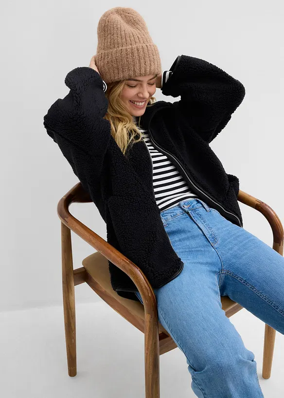 Oversize Teddy-Fleece Jacke, bonprix