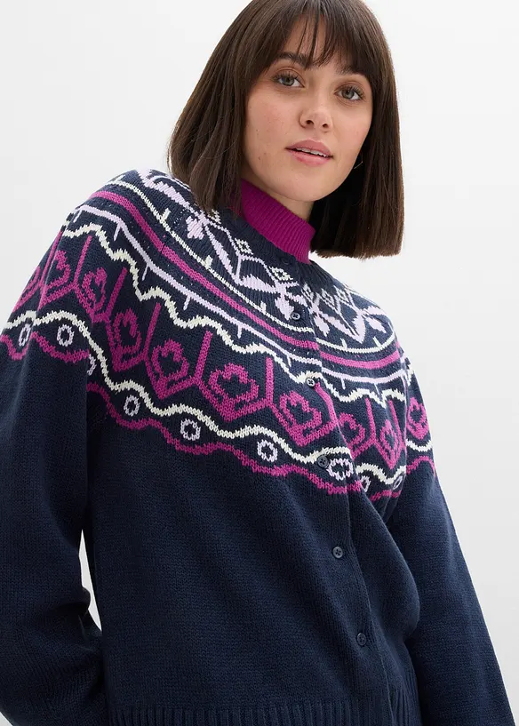 Oversize Norweger-Strickjacke, bonprix