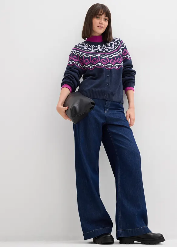 Oversize Norweger-Strickjacke, bonprix